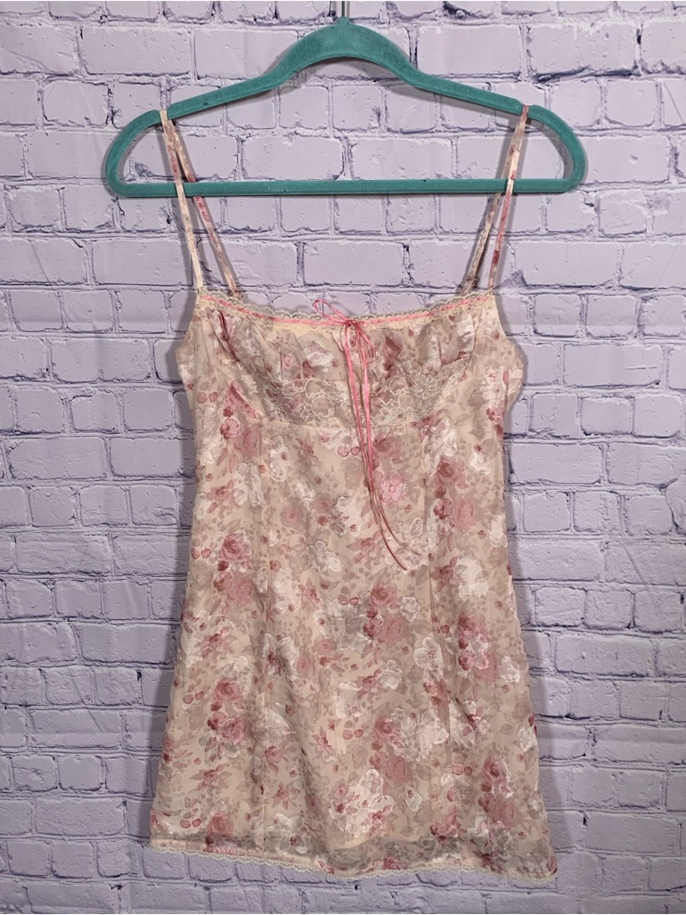 Princess Polly Babydoll Lace Mini Dress Sleeveless Cream Pink Size 4 Coquette